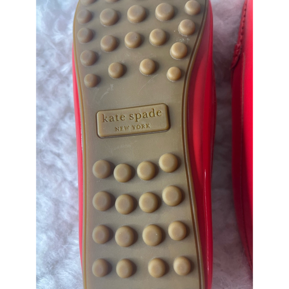 Kate Spade Cow Leather Slip on Loafer Shoes Women Size 9B Blood Orange - Picture 11 of 12